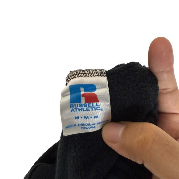 Google Athletic Sweatpants Men Medium Black Logo Russell Fleece Lined Drawstring - Picture 9 of 14